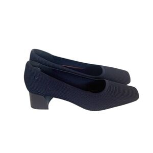 Vivaia Square-Toe Melody Chunky Heel Navy Blue Dressy Shoes size 42 EU